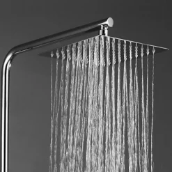 Kibath Colonne de douche monocommande carrée SIX, 79-125 cm, finition chrome poli, en laiton