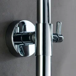 Kibath Colonne de douche monocommande carrée SIX, 79-125 cm, finition chrome poli, en laiton