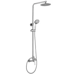 Kibath Colonne de douche monocommande ronde SIX, 79-125 cm, finition chrome poli, en laiton