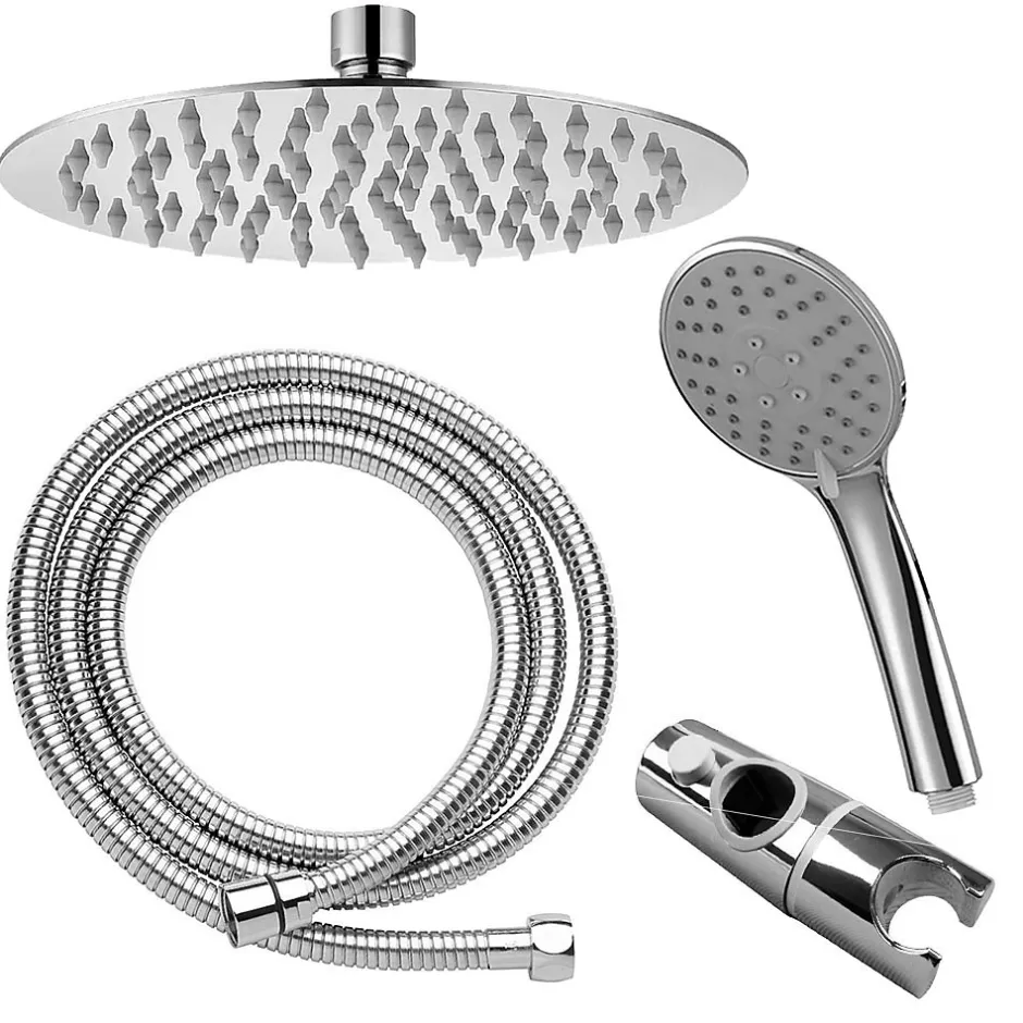 Kibath Colonne de douche monocommande ronde SIX, 79-125 cm, finition chrome poli, en laiton