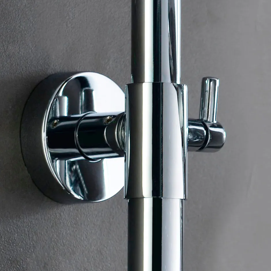 Kibath Colonne de douche monocommande ronde SIX, 79-125 cm, finition chrome poli, en laiton
