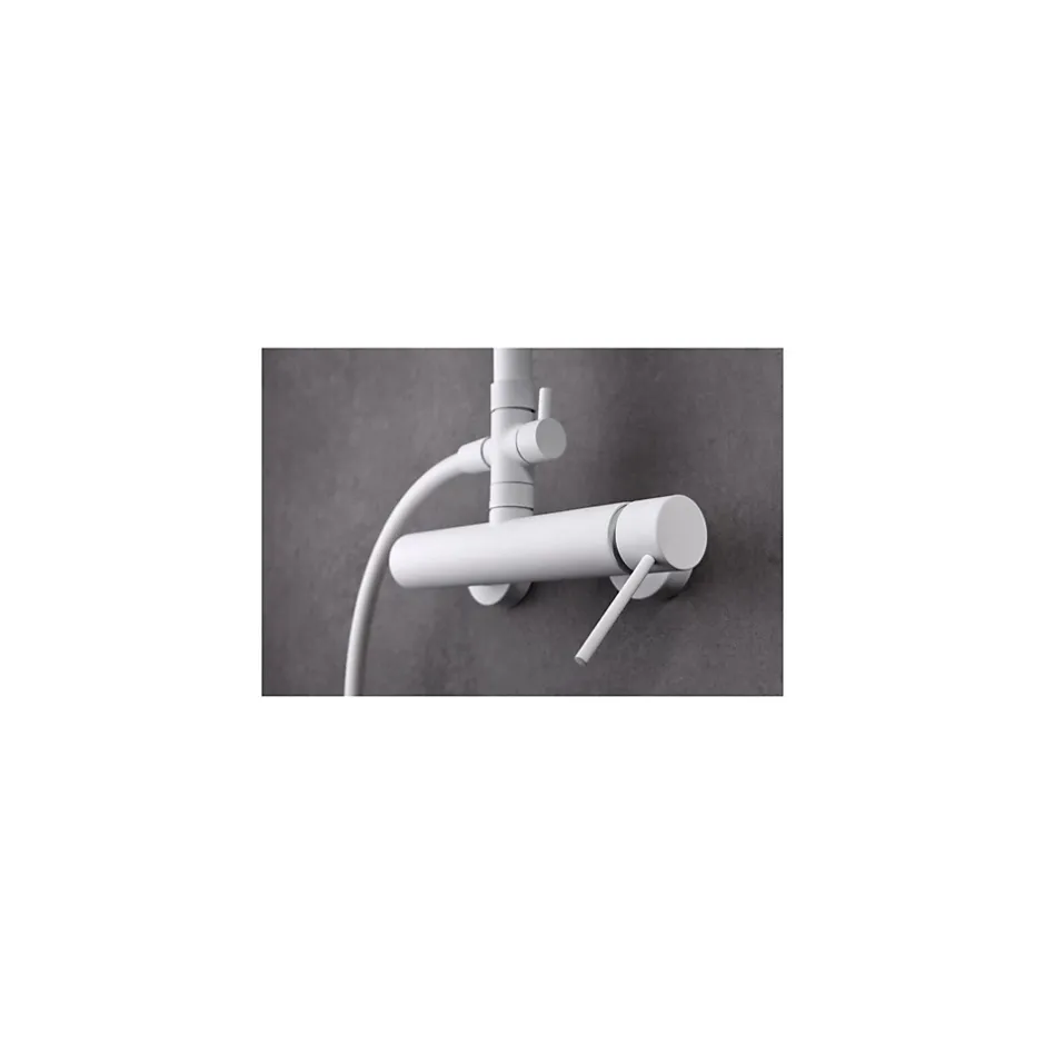 Imex Products Colonne de douche monocommande blanche acier et laiton avec douchette extensible