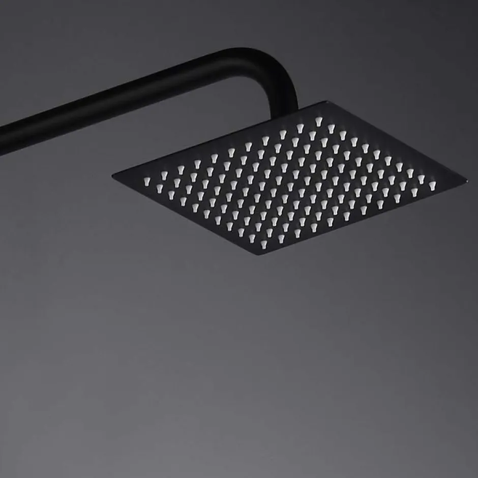 Imex Products Colonne de douche noir mat acier et cuivre avec mitigeur monocommande et douchette extensible