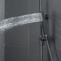 Bain-Bain Colonne de douche Noir Mat Avec Tablette KIRA -* Colonne De Douche Sans Robinetterie