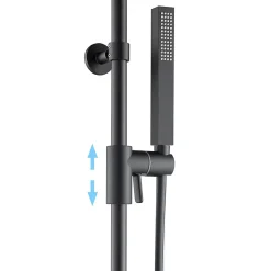 Bain-Bain Colonne de douche Noir Mat Avec Tablette KIRA -* Colonne De Douche Sans Robinetterie