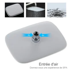 Homelody Colonne de Douche Peinture Blanc Ensemble de Douche Hauteur Réglable avec Mitigeur Mécanique Moderne pour Salle de Bain