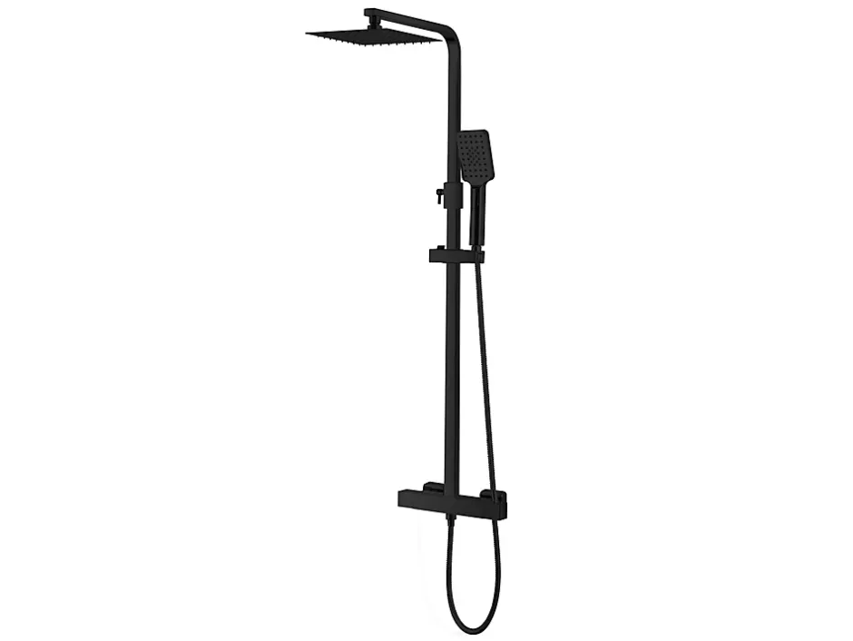 Laneri COLONNE DE DOUCHE PONT EN ACIER NOIR MAT, THERMOSTATIQUE