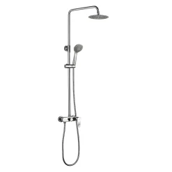Kibath Colonne de douche ronde CAN monocommande, 83-126 cm, finition chrome poli, en laiton* Colonne De Douche Mécanique