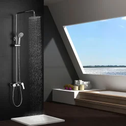 Kibath Colonne de douche ronde CAN monocommande, 83-126 cm, finition chrome poli, en laiton* Colonne De Douche Mécanique
