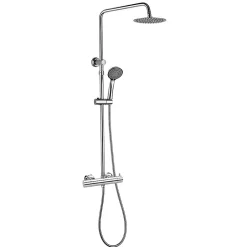 Kibath Colonne de douche ronde monocommande RAPIDA avec finition chromée brillante en laiton* Colonne De Douche Mécanique