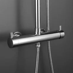 Kibath Colonne de douche ronde monocommande RAPIDA avec finition chromée brillante en laiton* Colonne De Douche Mécanique
