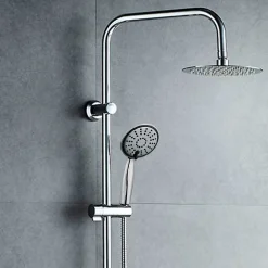 Kibath Colonne de douche ronde monocommande RAPIDA avec finition chromée brillante en laiton* Colonne De Douche Mécanique