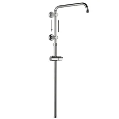 Kibath Colonne de douche ronde monocommande RAPIDA avec finition chromée brillante en laiton* Colonne De Douche Mécanique