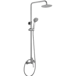 Kibath Colonne de douche ronde monocommande PIN, 80-120 cm, finition chrome poli, en laiton