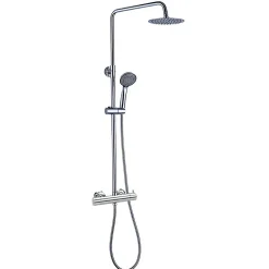 Kibath Colonne de douche ronde monocommande TOR, 83-126 cm, finition chrome poli, en laiton