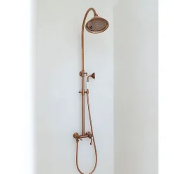 Essebagno Colonne de douche rétro cuivre brossé mitigeur mécanique Leeds