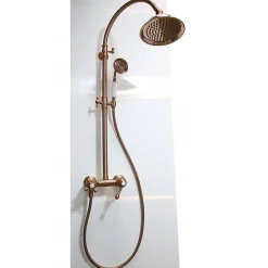Essebagno Colonne de douche rétro cuivre brossé mitigeur mécanique Leeds