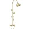Essebagno Colonne de douche rétro or brossé mitigeur mécanique Leeds