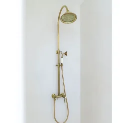 Essebagno Colonne de douche rétro or brossé mitigeur mécanique Leeds