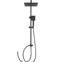 Sofetiy Max Colonne de douche sans robinetterie avec pommeau + douchette+ flexible + barre réglable, Noir