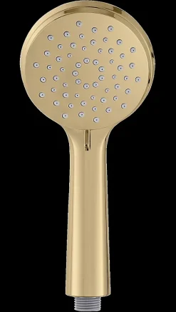 Wenko Colonne de douche sans robinetterie avec douchette + pomme de tête + barre réglable + flexible, doré, Young Line