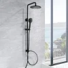 Cecipa Max Colonne de douche sans robinetterie avec pommeau + douchette+ flexible + barre réglable, Noir