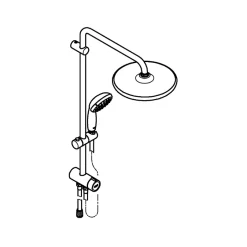 Grohe Colonne de douche sans robinetterie Vitalio Start 250 1 jet Noir mat* Colonne De Douche Sans Robinetterie