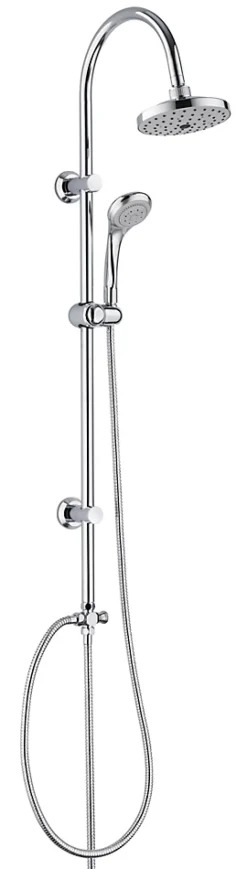 Edouard Rousseau Colonne de douche sans robinetterie avec pommeau + douchette 3 jets + flexible + barre réglable, chrome Sonora* Colonne De Douche Sans Robinetterie