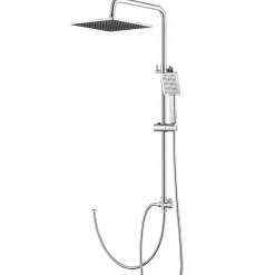 Sofetiy Max Colonne de douche sans robinetterie avec pommeau + douchette+ flexible + barre réglable, chrome* Robinet De Douche