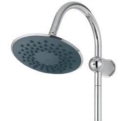 Colonne de douche sans robinetterie avec pommeau + douchette 1 jet + support + flexible 150 cm en inox chromé Nakri