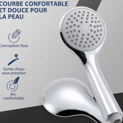 Homelody Colonne de Douche sans Robinetterie Murale Hydromassante avec Douchette et Pommeau de Douche Chromé