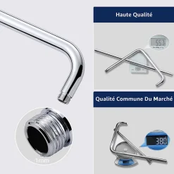 Homelody Colonne de Douche sans Robinetterie Murale Hydromassante avec Douchette et Pommeau de Douche Chromé
