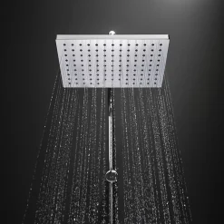 Hansgrohe Colonne de douche sans robinetterie avec pommeau + douchette 2 jets + flexible + barre réglable, chrome, Vernis Shape* Colonne De Douche Sans Robinetterie