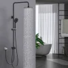 Homelody Colonne de Douche sans Robinetterie Effet Pluie avec Douchette 3 Fonctions Noir pour Salle de Bain* Colonne De Douche Sans Robinetterie