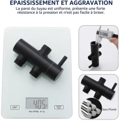 Homelody Colonne de Douche sans Robinetterie Effet Pluie avec Douchette 3 Fonctions Noir pour Salle de Bain* Colonne De Douche Sans Robinetterie
