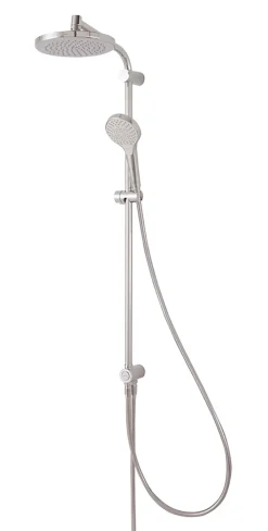 Hansgrohe Colonne de douche sans robinetterie avec douchette 3 jets + flexible + barre réglable, chrome, Reno 220 surface* Colonne De Douche Sans Robinetterie
