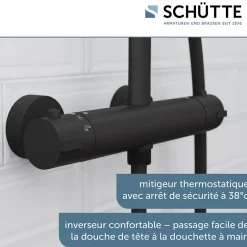Schütte Colonne de douche MADURA FRESH noir mat