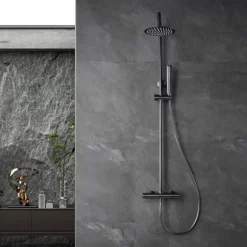Imex Colonne de Douche Thermostatique Anti-Calcaire Black Gun Métal NAPOLES BTN047/BGM* Colonne De Douche Thermostatique