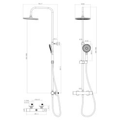 Colonne de douche thermostatique chrome Hanalei