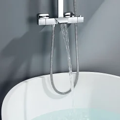 Auralum Max Colonne de Douche Thermostatique 3 Fonctions, Ensemble de Douche Chrome avec pomme Douchette Robinet de Baignoire* Colonne De Douche Thermostatique