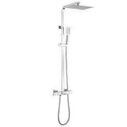 Auralum Max Colonne de Douche Thermostatique 3 Fonctions, Ensemble de Douche Chrome avec pomme Douchette Robinet de Baignoire* Colonne De Douche Thermostatique