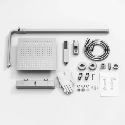 Homelody Colonne de Douche Thermostatique Ensemble de Douche Corps en Laiton Hauteur Réglable 855-1105mm Système de Douche* Colonne De Douche Thermostatique