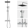 Auralum Max Colonne de Douche Thermostatique avec mitigeur , Ensemble de Douche Noir, Douche avec Tête de Douche de 12 pouce