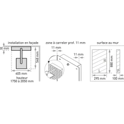 Valentin Colonne de douche thermostatique hydromassante mini prête à carreler, en aluminium anodisé, Batidouche