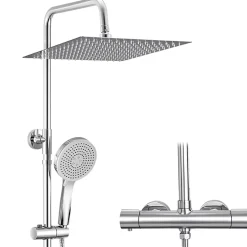Sofetiy Max Colonne de Douche Thermostatique 5 Fonctions, Ensemble de Douche , Douche avec Tête de Douche de 12 pouces