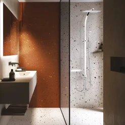 Valentin Colonne de douche thermostatique avec pomme de tête, douchette et flexible, chrome, Inouie* Colonne De Douche Sans Robinetterie
