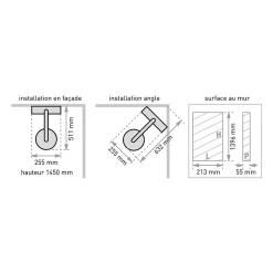 Valentin Colonne de douche thermostatique avec tablette, pomme de tête, douchette et flexible, en aluminium anodisé gris, Totmy