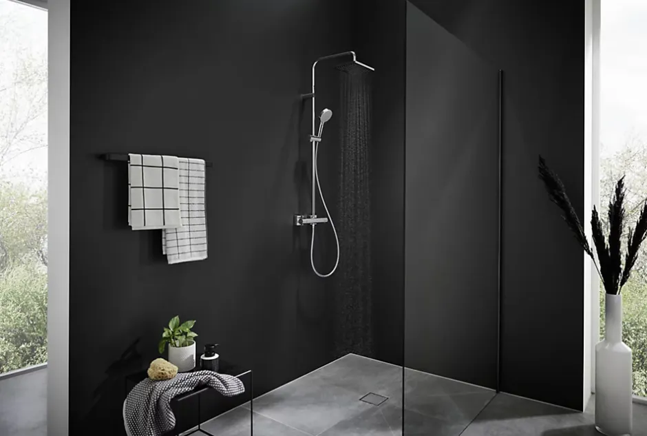 Hansgrohe Colonne de douche thermostatique Vernis Shape 230 Green chromé* Colonne De Douche Hydromassante