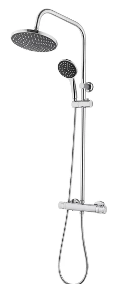 Cooke & Lewis Colonne de douche thermostatique effet chromé avec douchette et pommeau, Lidia