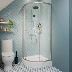 Cooke & Lewis Colonne de douche thermostatique effet chromé avec douchette et pommeau, Lidia